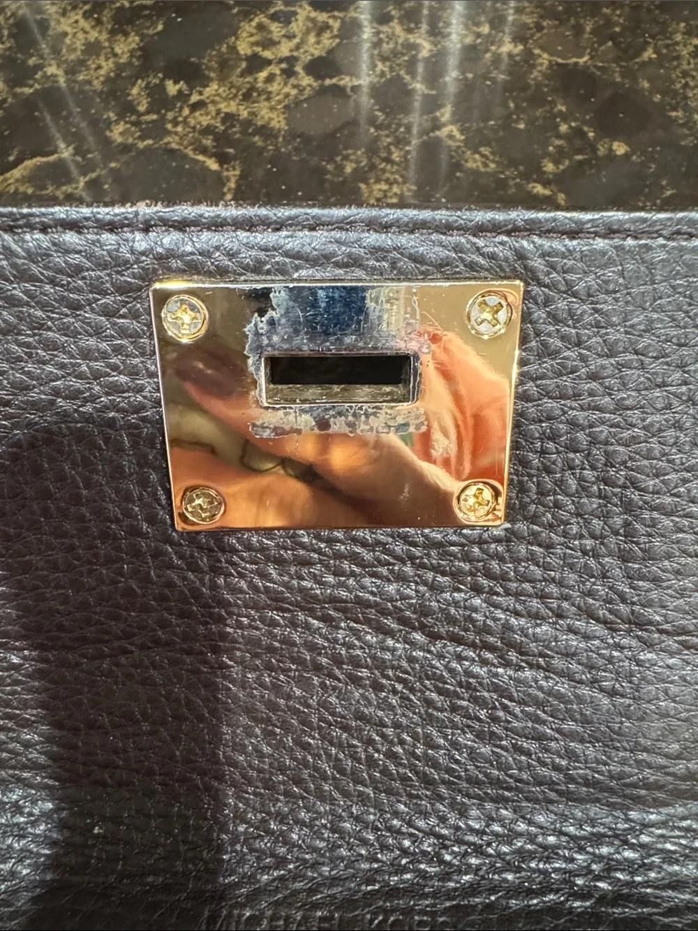 Michael Kors Continental Clutch brown python embossed Wallet with Gold Hardware
